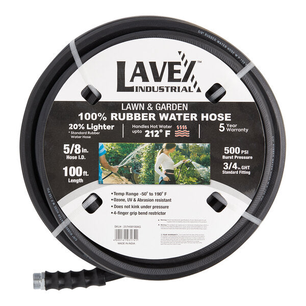 +MANGUERA CALIDAD INDUSTRIAL PARA AGUA, 100 PIES X 5/8", NEGRA, LAVEX No. H58100AG.