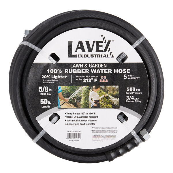 +MANGUERA CALIDAD INDUSTRIAL PARA AGUA, 50 PIES X 5/8", NEGRA, LAVEX No. H5850AG.