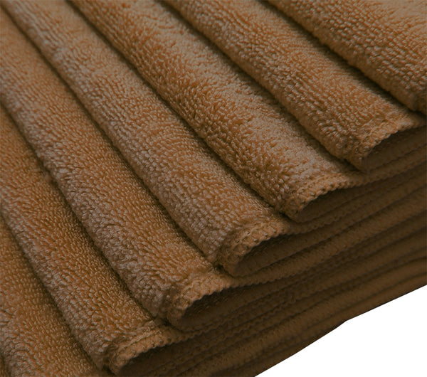 +PAÑO DE MICROFIBRA PARA LIMPIAR, 16" X 16" MARRON, CAJA/204 UNIDADES, TERRY.