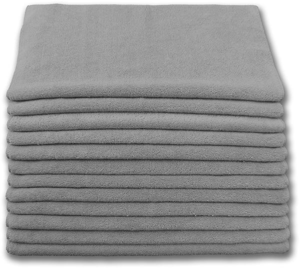 +PAÑO DE MICROFIBRA PARA LIMPIAR, 16" X 16" GRISES, CAJA/204 UNIDADES, TERRY.