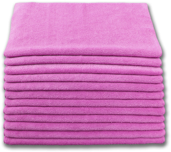 +PAÑO DE MICROFIBRA PARA LIMPIAR, 16" X 16" ROSADOS, CAJA/204 UNIDADES, TERRY.