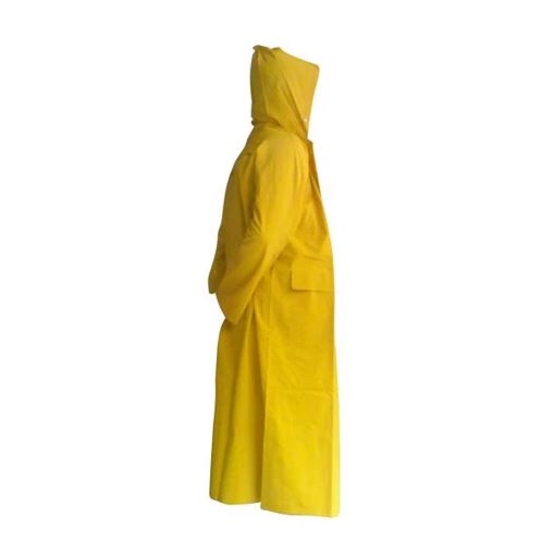 CAPOTE PARA LLUVIA DE VINYL COLOR AMARILLO DE 1 PIEZA.