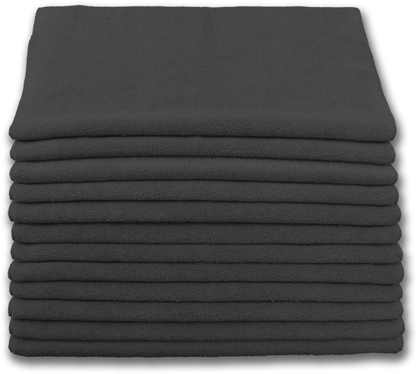 +PAÑO DE MICROFIBRA PARA LIMPIAR, 16" X 16" NEGRO, CAJA/204 UNIDADES, TERRY.