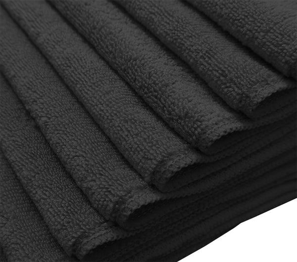 +PAÑO DE MICROFIBRA PARA LIMPIAR, 16" X 16" NEGRO, CAJA/204 UNIDADES, TERRY.