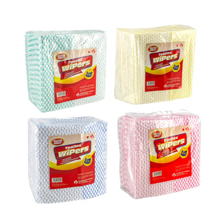 Paños Wiper Multiusos Industrial Master Direct 13.75” x 13”, Azul, Verde, Amarillo, Rojo. Paquete de 25 Unidades