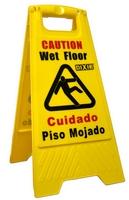 Letrero "Piso Mojado" de Plástico, 25" de Alto x 12-1/2" de Base, Dixie.