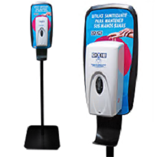 Pedestal de Piso con Dispensador de Sanitizante con Sensor Automático para Bolsa Flexibag de 1000 ML /Dixie