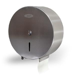 -Dispensador de Papel Higiénico Jumbo Roll 9", Acero Inoxidable, Master Direct No. EQ-07.