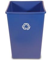 -BASURERO PLASTICO CUADRADO AZUL, DE 35 GL., RUBBERMAID No. FG395873BL