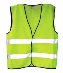 CHALECO DE SEGURIDAD AMARILLO CON LÍNEAS REFLECTORAS HORIZONTALES, TALLA XL, BEST VALUE No. H11074.