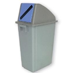 -Basurero Reciclar Rectangular 16 Galones con Tapa Ranura, Azul. Dixie No. B-016A.