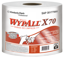ROLLO DE PAÑOS WIPER DE LIMPIEZA WYPALL X-70. KIMBERLY CLARK No. 30226999. ROLLO 800 PIES (244 M).
