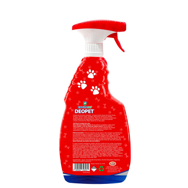 DEOPET - Limpiador y Eliminador de Olores • Hogares con Mascotas - Botella de 30.7 oz con Rociador (0.910 Litro).