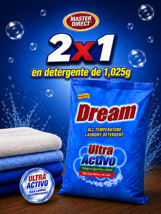 DETERGENTE DREAM POLVO - OFERTA 2 x 1 EN BOLSA DE 1025 Gramos