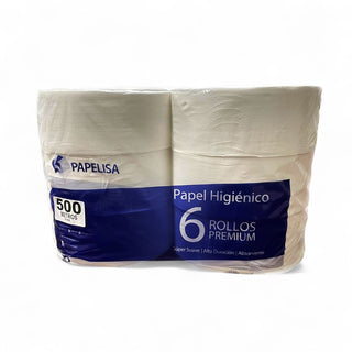 PAPEL HIGIENICO JUMBO ROLL, 1 PLIEGO, 1640 PIES (500MTS) PAPELISA, BULTO 6 ROLLOS  NO.4011