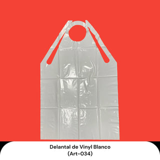 DELANTAL DE PLASTICO GRUESO BLANCO