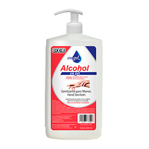 Alcohol en Gel - Alcogel - Botella de 33.8 oz (1 Litro) con Bomba Dispensadora