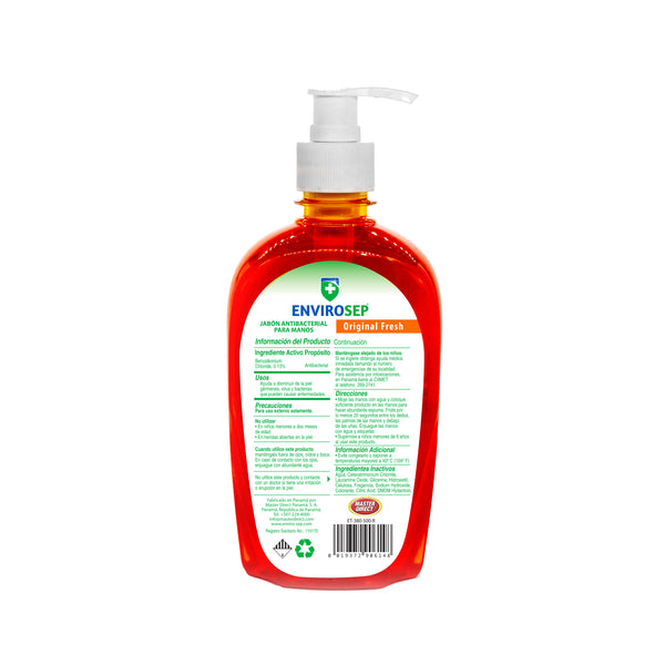 Jabón Antibacterial EnviroSep - Botella de 500 ml (16.9 oz)