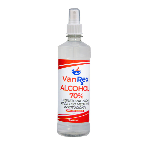Alcohol Desnaturalizado VanRex 70% - 24 Onzas (710 ml) con Atomizador.