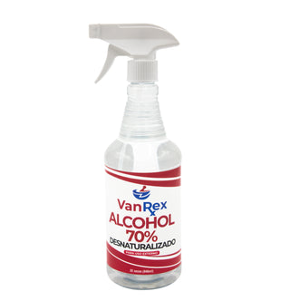 Alcohol Desnaturalizado VanRex 70% - Botella 30.8 Onzas (0.910 Litro) con Rociador.